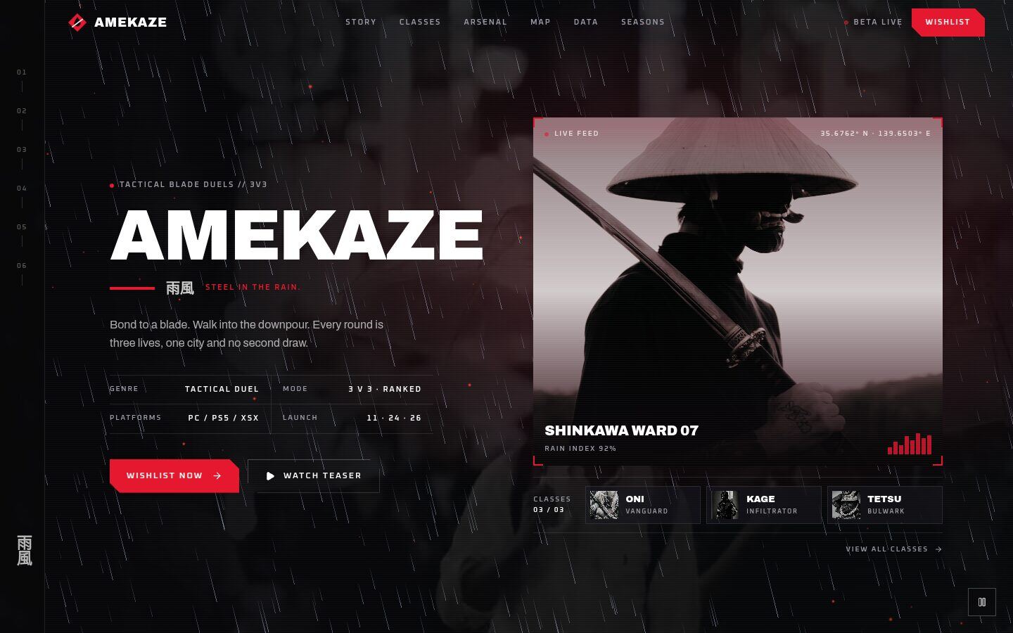 Amekaze hero screenshot