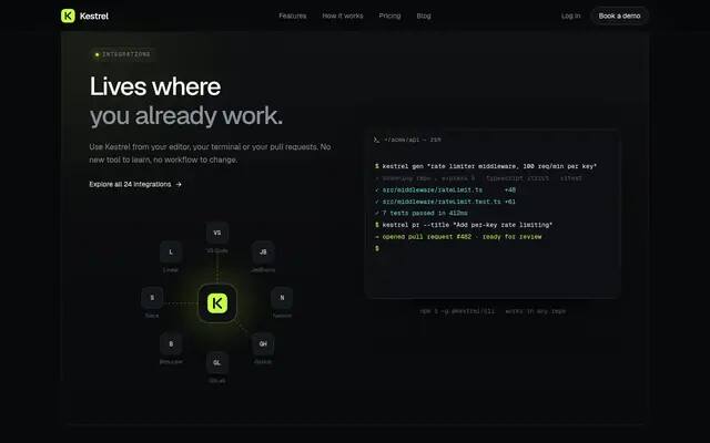 Kestrel cli & integrations screenshot