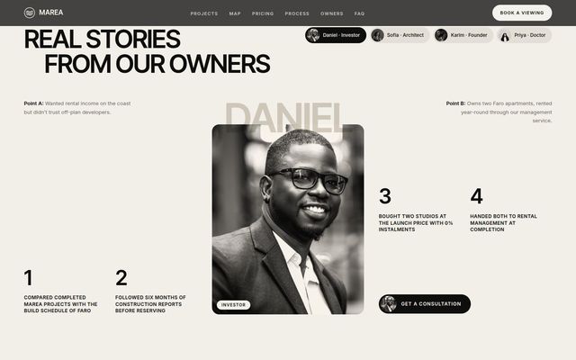 Marea owner stories screenshot