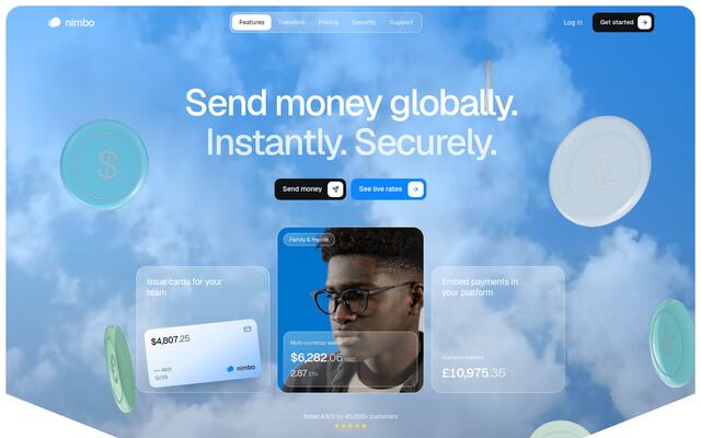 Nimbo cloud hero with glass coins screenshot