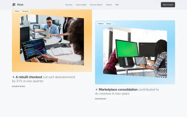 Plinth case studies screenshot
