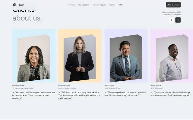 Plinth client stories screenshot