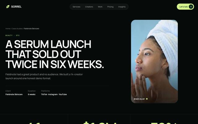 Sorrel case study page screenshot