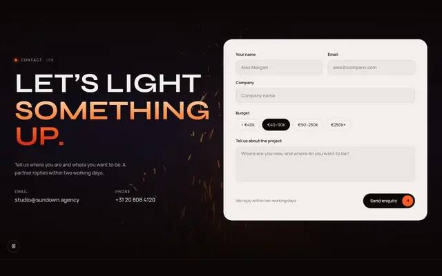 Sundown contact screenshot