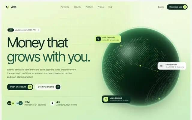Vireo globe hero screenshot