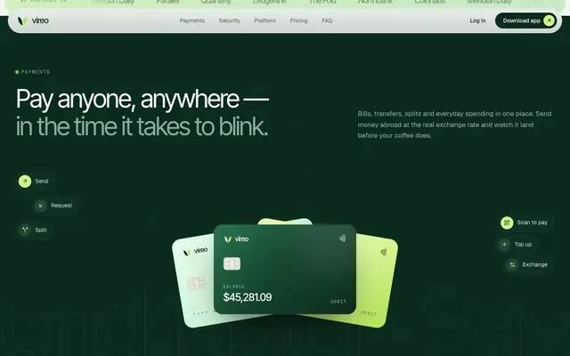 Vireo payments screenshot