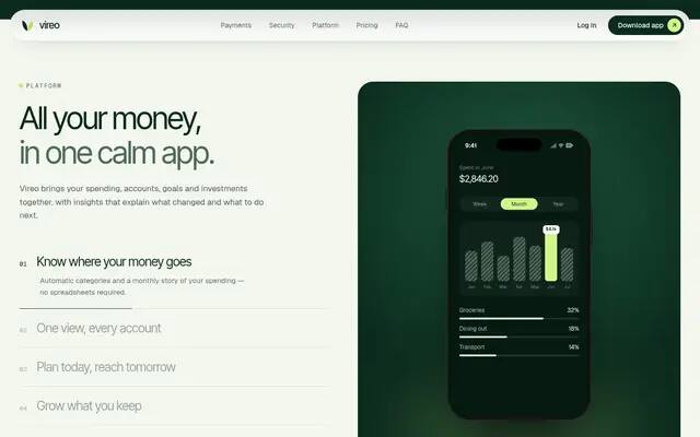Vireo phone tour screenshot